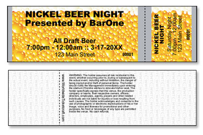Beer Tickets - General Admission - Horizontal