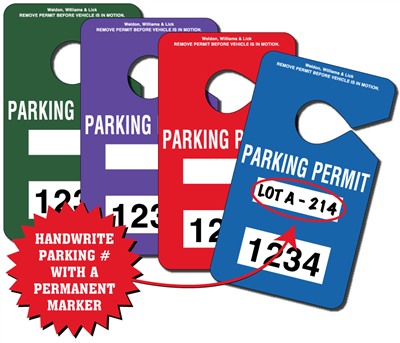 Parking Permit Hang Tags