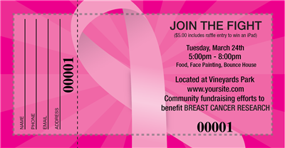 Pink Ribbon Raffle Tickets
