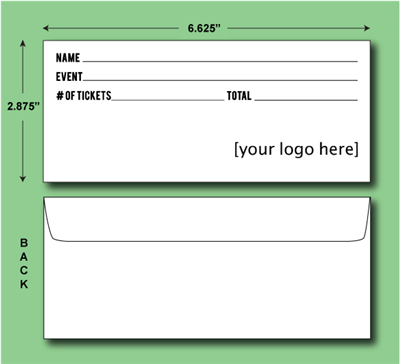 DIY Ticket Envelopes - Black Ink Only