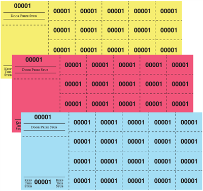 Chinese Auction Tickets - 25 Tickets Per Sheet