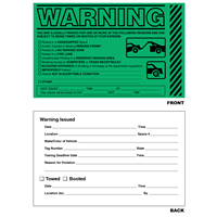 Parking Violation Warning Sticker - 5" x 8"
