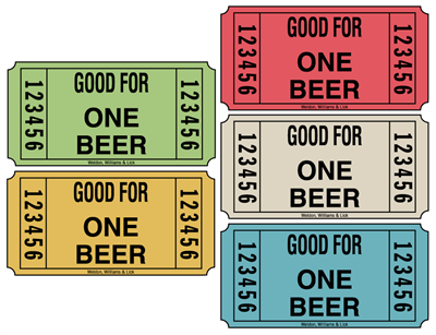 Beer Redemption Roll Tickets