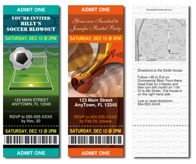 Design It Yourself Invitation Tickets