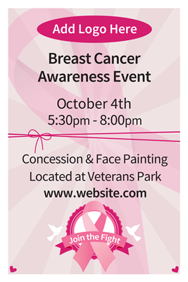 DIY 12 X 18 Pink Ribbon Posters