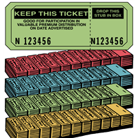 Raffle Ticket Strip Book - Keep This Coupon