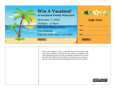 Vacation Raffle Tickets