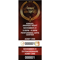Awards Night Tickets with Security Features