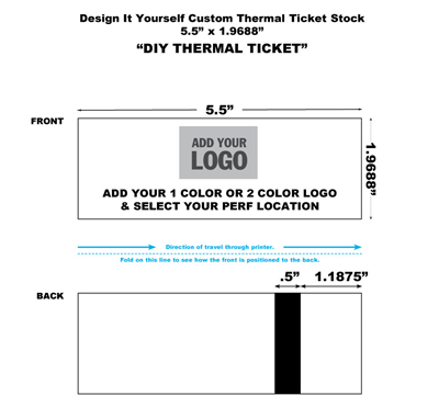 DIY Thermal Ticket Stock 5.5 x 2" - Smooth Finish