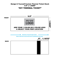 DIY Thermal Ticket Stock 5.5 x 2" - Smooth Finish