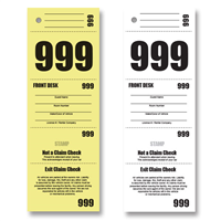 5 Part Valet Hotel Claim Check