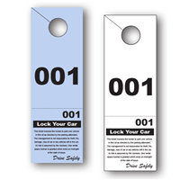 2 Part Valet Parking Hang Tag