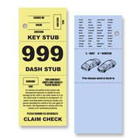 3 Part Barcoded Valet Parking Ticket