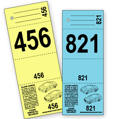 4 Part Valet Parking Ticket B