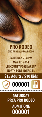 Rodeo Tickets with Security Features