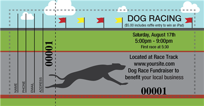 Dog Race Raffle Tickets