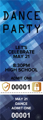 High School Dance Tickets with Security Features