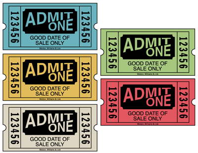 Single Folded Tickets - Admit One