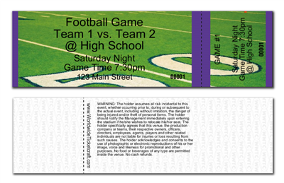 Horizontal General Admission Football Tickets