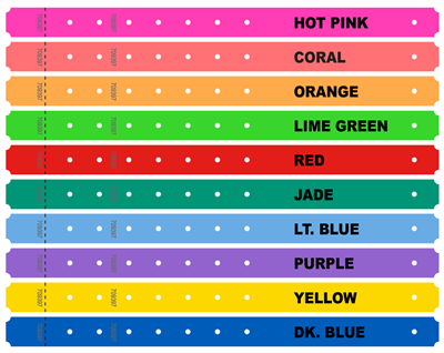 HardyBands® Plastic Stock Wristbands with Snaps