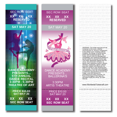 Reserved Seating Dance Recital Tickets