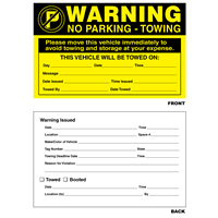 Parking Violation Warning Sticker - 5" x 8"