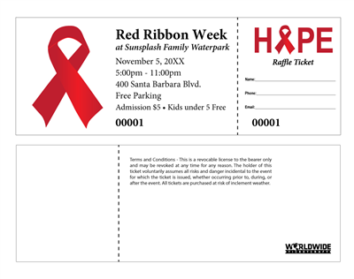 Red Ribbon Raffle Tickets
