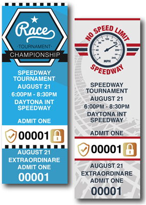 Motor Speedway Tickets with Security Features