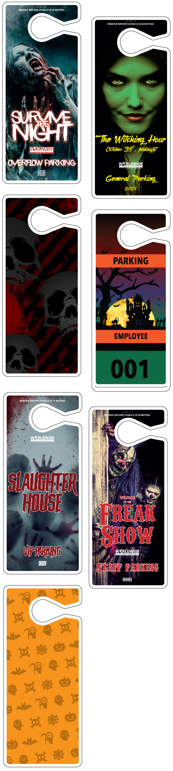 Printed Haunted House Parking Hang Tags